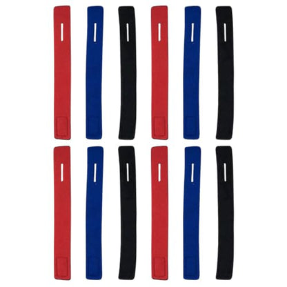 ULTECHNOVO 12pcs Adjustable Elastic Fishing Rod Securing Straps with Nylon Material and Widened Thickened Backing for Comfortable Pressure Distribution, for Lakes and Rivers