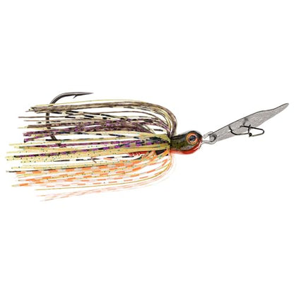 Strike King Thunder Cricket Fishing Lure, Vibrating Swim Jig, Silver Blade, 4/0 Jungle-Style Flipping Hook - color: Bluegill, size: 3/8 oz