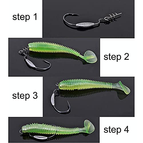 Soft Lure Bait Spring Twist Lock,100pcs Fishing Crank Hook Centering Pin Soft Lure Bait Worm Crank Swimbait Keeper Needle Springs Screw Lock Fixed Latch - size: Mixed(S,M,L) Kit-100pcs