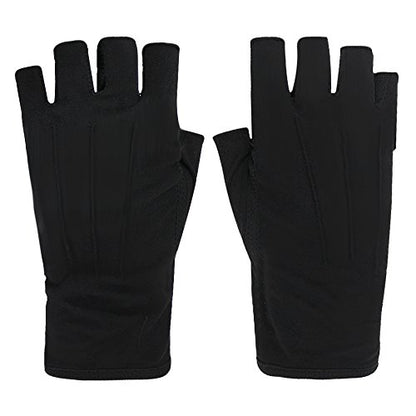 JIAHG Women Men's Driving Gloves Summer UV Sun Glove Non Slip Touchscreen Cotton Gloves Outdoor Sunblock Mittens for Cycling - color: Cotton-black half finger