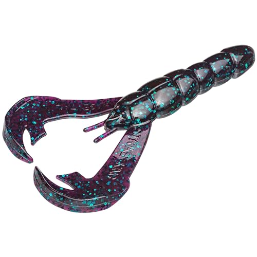 Strike King Rattlin' Rage Craw Soft Bait Fishing Lure, 4", Glass Rattle Chamber - color: Junebug, size: 4"