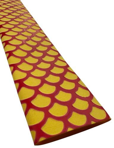 Accering 2-Tone Fish Scale Heat Shrink Tubing, Durable Non-Slip Grip Wrap for Hockey & Shovel (φ30mm, Yellow & Red) - color: Yellow & Red, size: φ30mm, L3.3ft