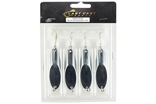 1/8-2oz / 3.5g-60g Silver Chrome Casting Spoon Fishing Lure Jig - 4 Pack - size: 1/6oz