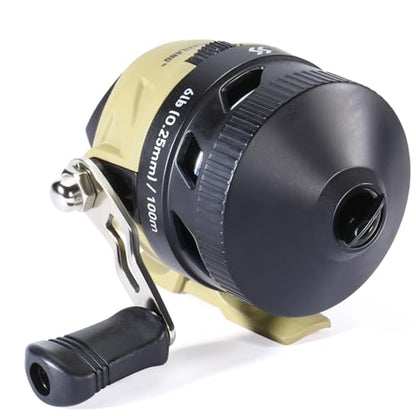 Sougayilang Spincast Fishing Reel,High Speed 3.9:1 Gear Ratio,Trouble-Free Push-Button Bait Casting Design and Reversible Handle for Left/Right Retrieve,Pre-Spooled with Monofilament Line - color: Yellow Spincast Reel