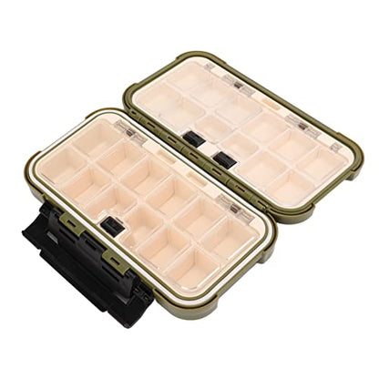 RiToEasysports Fishing Box PP Tackle Box Organizer with Transparent PC Inner Cover Lever Side Lock Sliding Switch and Movable Inserts for Fishermen Boat Kayak Shore Storage ([Small size] 16*9*5 cm) - size: [Small size] 16*9*5 cm