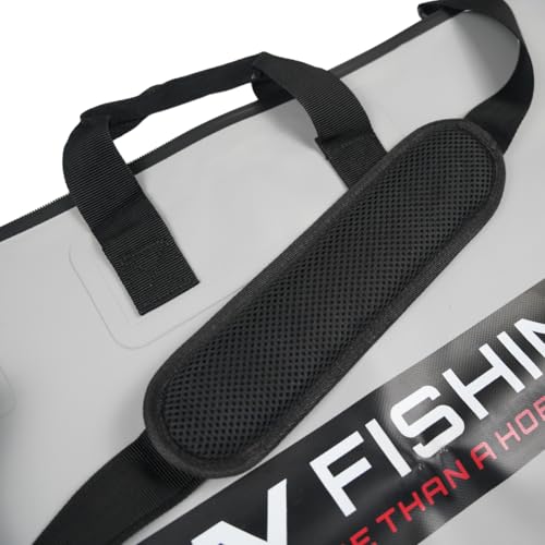 Tournament Weigh Bag - Durable Bag to Transport and Weigh Fish, Quick-Access Drain Hole, Padded Carrying Strap, Waterproof Zipper, .9mm Thick, Grey