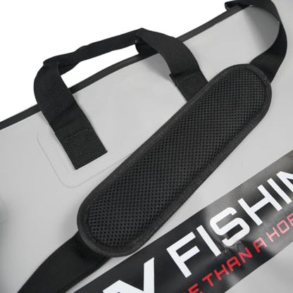 Tournament Weigh Bag - Durable Bag to Transport and Weigh Fish, Quick-Access Drain Hole, Padded Carrying Strap, Waterproof Zipper, .9mm Thick, Grey