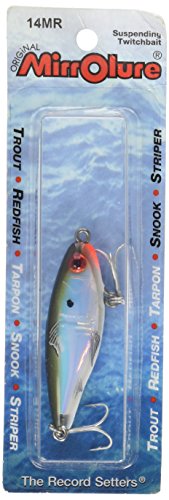 MirrOLure Mirrodine Fishing Hook Silver Extra Sharp Stainless Steel 1-Piece - color: Green Back White, size: 2.25 Inch 3/16 oz