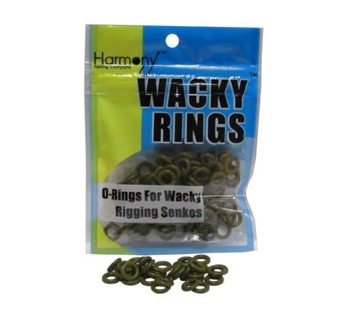 (100pk) – O-Rings for Wacky Rigging Senkos/Worms/Soft Stickbaits – Bait Saver Orings for Senko Worm – Save Your Baits from Tearing While Wacky Neko Rigging - color: Green Pumpkin, size: 3” Senko/Finesse (3/16” ID)