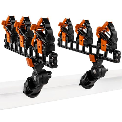 YakAttack SideStage Pro Rod Rack - Set of 2 with Style Options | Horizontal Fishing Rod Holder & Stager | Includes ClickTrac Rails & FlipGrips | Made in USA - style: Kayak Track Systems