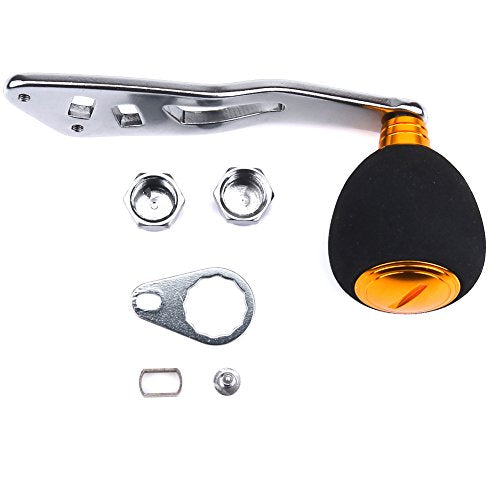 Fishing Reel Power Handle Knob Reel Replacement Parts, Aluminum Alloy Fishing Reel Rocker Knobs Fishing Reel Handle for Baitcasting Spinning Tackle Tools - color: Gold