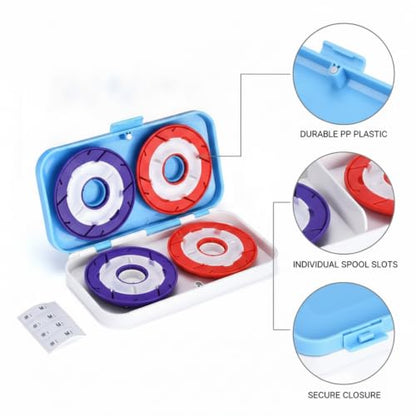 Fishing Line Spool Organizer Box, Durable ABS Tackle Storage with Dividers for Multiple Spools (1 Pack) - size: 5.91 x 3.15 x 1.18 in