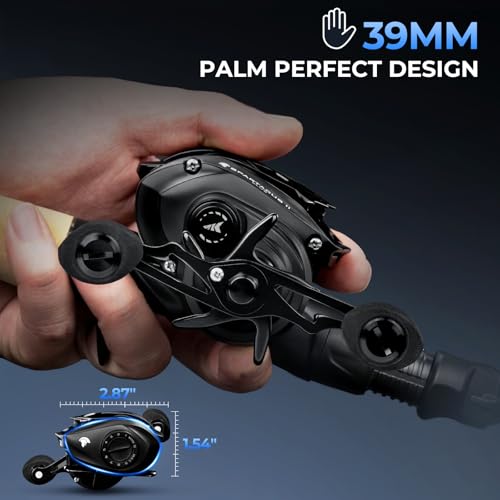 KastKing Spartacus II Plus Baitcasting Reel, DualBalance™ Magnetic Braking System, 8.0:1 High-Speed Gear Ratio, Ultralight 6 oz, 7+1 MaxiDur Double-Shielded Ball Bearings, Fishing Reels - color: Right-8.0:1
