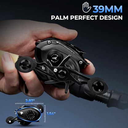 KastKing Spartacus II Plus Baitcasting Reel, DualBalance™ Magnetic Braking System, 8.0:1 High-Speed Gear Ratio, Ultralight 6 oz, 7+1 MaxiDur Double-Shielded Ball Bearings, Fishing Reels - color: Right-8.0:1