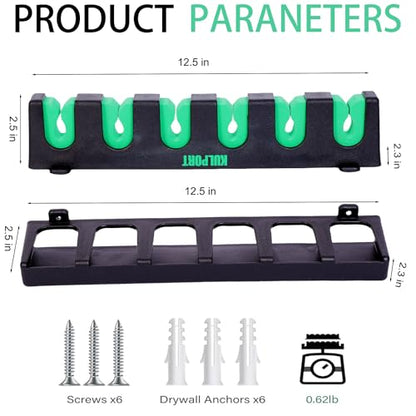 Fishing Rod Rack Holders Wall-Mounted Fishing Pole Holder & Rack, Fishing Pole Holders for Garage & Boat 6-Rod Storage Racks(Vertical Green, 1 Pair) - color: Vertical Green, 1 Pair
