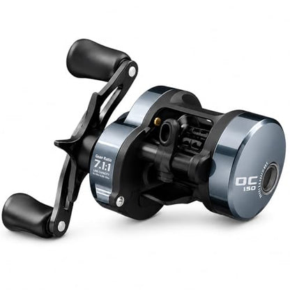 Round DC Baitcasting Reel, Digital Control Anti-Backlash with Signature DC Sound, 7.1:1 Gear Ratio, 17.6LB Drag for Bass Freshwater - color: Right Handed