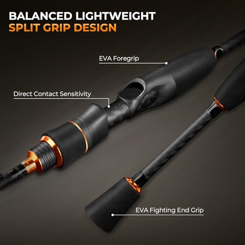 KastKing Zephyr Finesse Fishing Rods – BFS Baitcasting & Spinning Rods, IM6 Graphite, Extra Twin-Tip, 2pc & 3pc Travel Design, Ultra-Light Lure Casting, Stainless Steel Guides with Zirconium Rings - size: 6'2"- UL- Fast (2pcs+ Extra Tip), style: Spin Fine