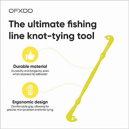 Loop Tyer - Hook Loop Tyer for Fishing - Plastic Fishing Line Knot Tying Tool, Yellow, 6 Pcs