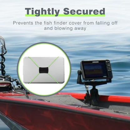 2 Pcs Fish Finder Cover Strap Secure Fishing Graph Cover Adjustable Bungee for Travel - color: Green