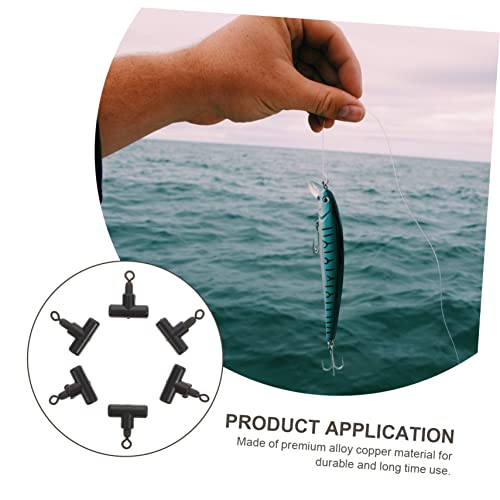 BESPORTBLE 15pcs Outdoor Fishing Rolling Swivels Strong Pulling Tee Fishing Swivel Connector for Line and Tackle