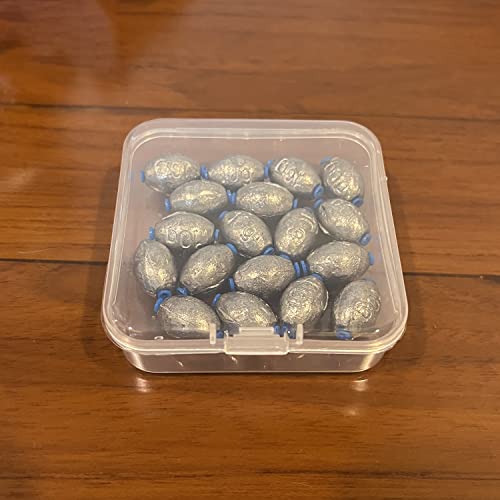 Egg Shape Fishing Sinker Oval Drop Shot Bass Fishing Weight Casting Sinkers for Saltwater Freshwater (20Pcs 5g) - size: Size6-20Pcs-Egg Sinker-10G