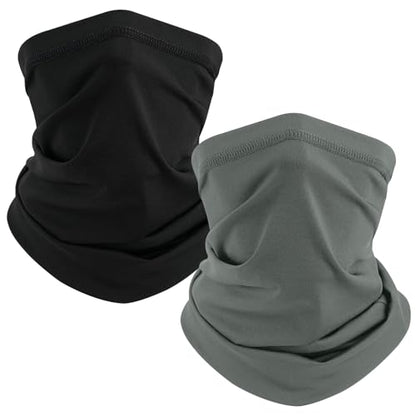 TICONN Neck Gaiter Face Cover Scarf, Neck Warmer Breathable Sun & Wind-proof for Skiing Fishing Hiking Cycling - color: 1 Black+1 Dark Gray, style: Quick Dry