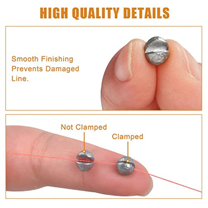 Split Shot Fishing Weights Kit, 4.23oz/Box Round Split Shot Fishing Sinkers Removable Small Fishing Egg Weights Fishing Gear Tackle 7 Sizes - color: 120g Red Box Kit (7sizes)
