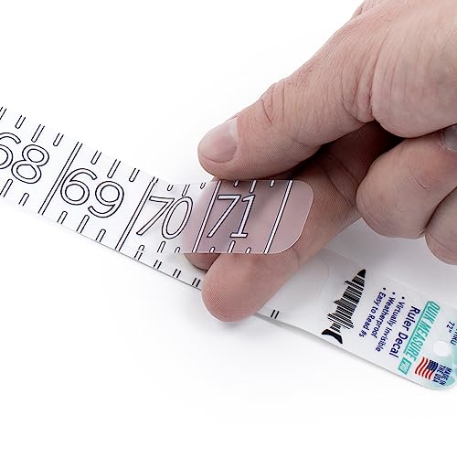 72" Fish Ruler Sticker & Measuring Decal | Transparent Adhesive Tape Measure for Boat, Kayak, Net | Waterproof Dual-Piece Design | Made in USA | Bold Numbers for Easy Photo Readability | UV-Resistant