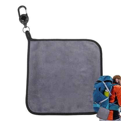 Fishing Towel with Clip with Carabiner Clip Retractable 12X12In Absorbent | Portable Bait Towels for Men Women Fisherman Fly Boat Kayak Outdoor