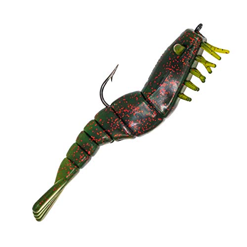 Charlie's Worms Soft Plastic Shrimp - Scented Fishing Bait - 3pk - color: Watermelon Red