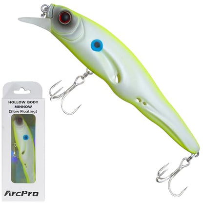 Topwater Fishing Lures -Hard Swimbait,3 8/9in 1/2oz Floating Lure with Hollow Cavity for Scent Attractant, for Bass,Pike,Trout,Freshwater & Saltwater - color: Chaetodontidae
