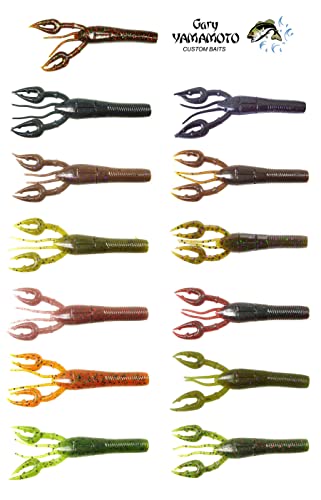 Yamamoto Craws - color: GREEN PUMPKIN W/ GREEN & PURPLE FLAKE (7 PACK), size: 3.75" FAT BABY CRAW