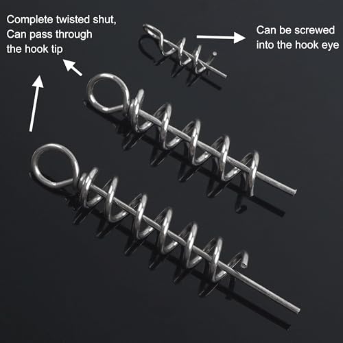Soft Lure Bait Spring Twist Lock,100pcs Fishing Crank Hook Centering Pin Soft Lure Bait Worm Crank Swimbait Keeper Needle Springs Screw Lock Fixed Latch - size: L-100PCS