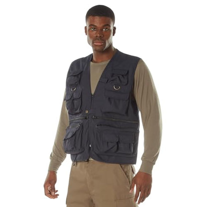 Rothco Uncle Milty Travel Vest - Outdoor Fishing Camping 17 Cargo Pocket Jacket - color: Midnight Navy Blue, size: Medium
