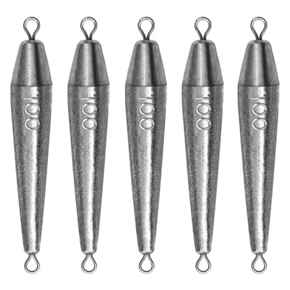 THKFISH Fishing Weights，Inline Trolling Sinkers Fishing Weights Sinkers Double Ringed One Piece Wire Lead Fishing Weights,Torpedo Sinkers Saltwater Freshwater 1oz-3.5oz, silver - size: 3.5oz 6pcs