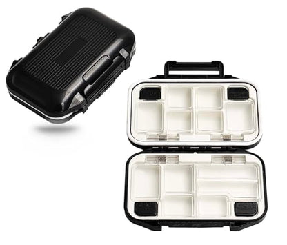 Waterproof Fishing Lure Box Spoon Hooks Baits Storage Tackle Box Containers for Casting Fishing Fly Fishing,Large/Medium/Small Lure Case - color: Black-Small