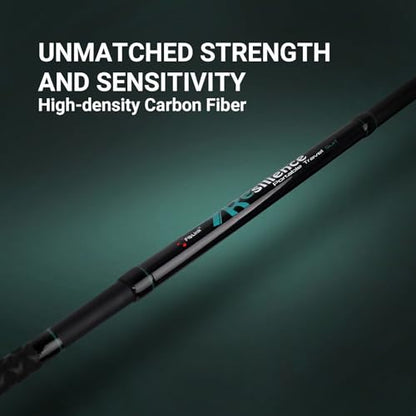 Fiblink 4-Piece Surf Spinning Fishing Rod, Portable Travel-Friendly Pole, Carbon Fiber Fishing Rod (9’/10’/12’) - size: 10' H