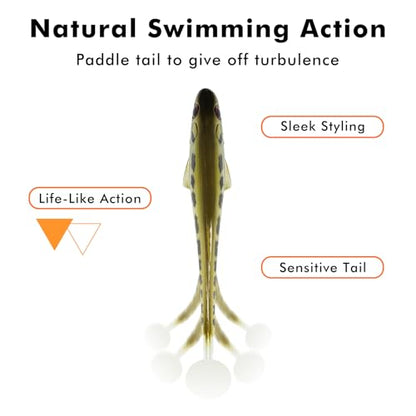 TRUSCEND Shadtale Easy Catch Soft Fishing Lures, Unique Vibration and Action for Various Rigs, Paddle Tail Swimbaits Trailer for Bass, Trout, Crappie, Walleye, Redfish, Saltwater & Freshwater Fishing - color: 6",12pcs,1oz