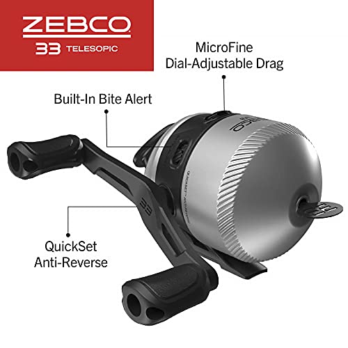 Zebco 33 Spinning Reel and Telescopic Fishing Rod Combo - style: 6 Foot - Spincast