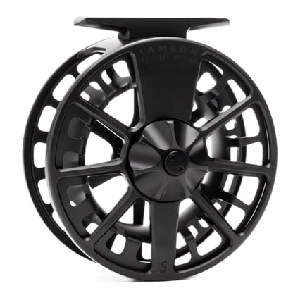 LAMSON | Guru S-Series -3+ Fly Fishing Reel | All-Water | Large Arbor, Fully CNC Machined/Anodized, Lightweight Durability - color: Blackout, size: -3+