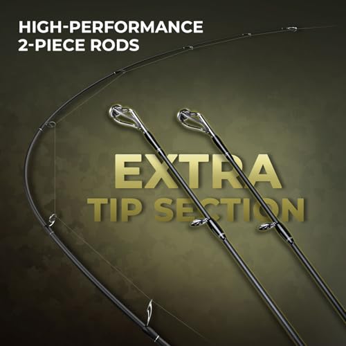 KastKing Spartacus Defender Twin-Tip Fishing Rod and Reel Combo, Spinning & Baitcaster Combo, KastFlex IM7 Graphite 2-Piece Blanks with Backup Tip Section, PTS System, EVA Handles - style: Spin-7'0" Mh-3000 Reel (2pcs+ Extra Tip)