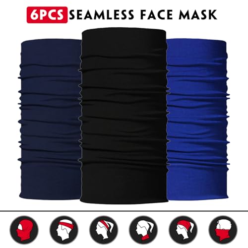 Venswell Neck Gaiter Face Mask Men Women,Seamless Bandana Rave Face Cover Scarf Mask,Balaclava,Headband, Head Wrap,Headwear - color: A-women Solid 1