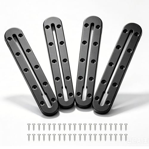 Kayak Track,Low Profile Kayak Rail Mount,Kayak Gear Track for Fishing Rod Holder, Fish Finder, Cup Holder, Paddle Holder, Anchor Cleats & All T-Slot Kayak Accessories - size: 9 Inch，4 Pcs