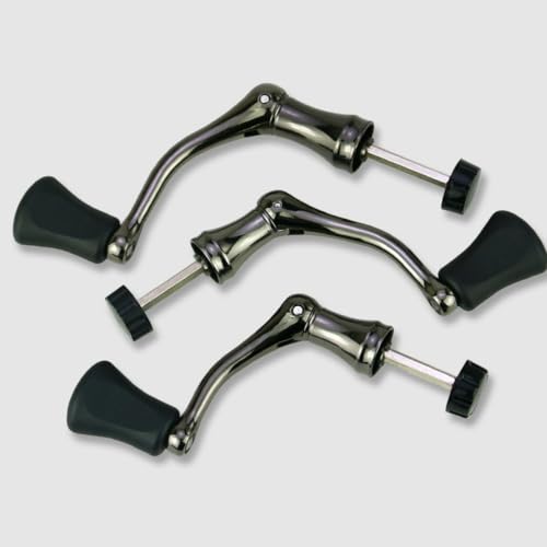Fishing Swivel Reel Handle, Metal Rocker Grip Fishing Swivel Reel Handle Grip, Full Metal, Grip for Spin Reel EVA Replacement Grip Parts-M