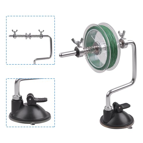 Fishing Line Spooler Winder, Adjustable Fishing Reel Spooler with Clamp Spooling Station for Spinning Casting Reels Winding System Device - style: With Suction Cup