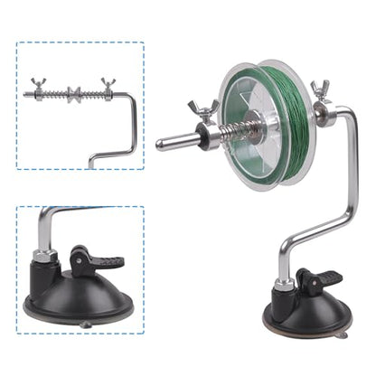 Fishing Line Spooler Winder, Adjustable Fishing Reel Spooler with Clamp Spooling Station for Spinning Casting Reels Winding System Device - style: With Suction Cup