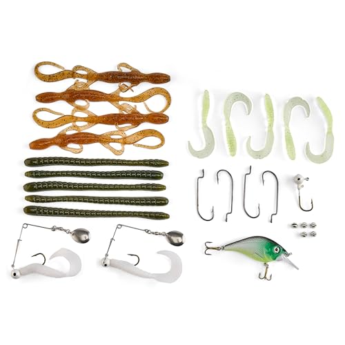Plano Three-Tray Tackle Box Bass Kit, Tan/Green, Rust-Proof Brass Latch, Top-Access Tray Compartments with Deep Storage, Made in the USA, Portable Fishing Gear Storage Organizer - style: Bass