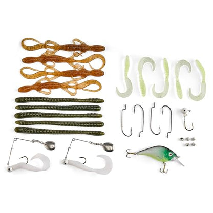 Plano Three-Tray Tackle Box Bass Kit, Tan/Green, Rust-Proof Brass Latch, Top-Access Tray Compartments with Deep Storage, Made in the USA, Portable Fishing Gear Storage Organizer - style: Bass