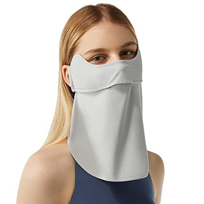 Sun UV Face Mask UPF50+ Neck Gaiter Scarf Breathable Cooling Face Cover for Outdoor Activities - color: Light Grey