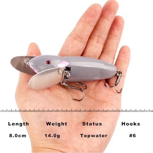 WOLFSKIN Topwater Bait Fishing Lure Crank Baits Floating Tractor Rat Lure Set Fishing Bait kit for Bass Freshwater Saltwater - color: Color-4